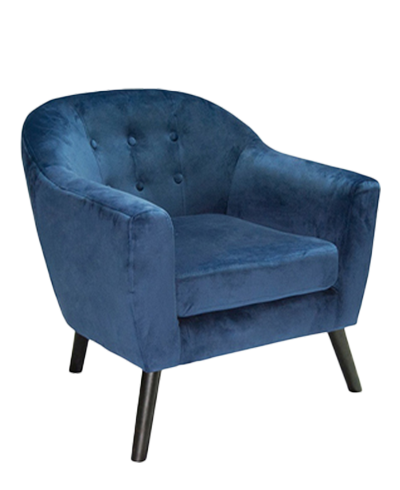 blue color single seater sofa