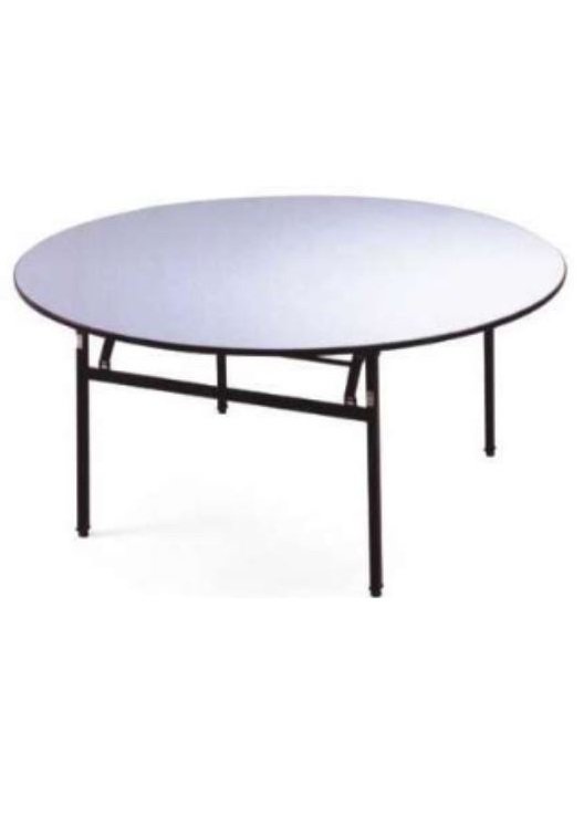 white six feet dia round table