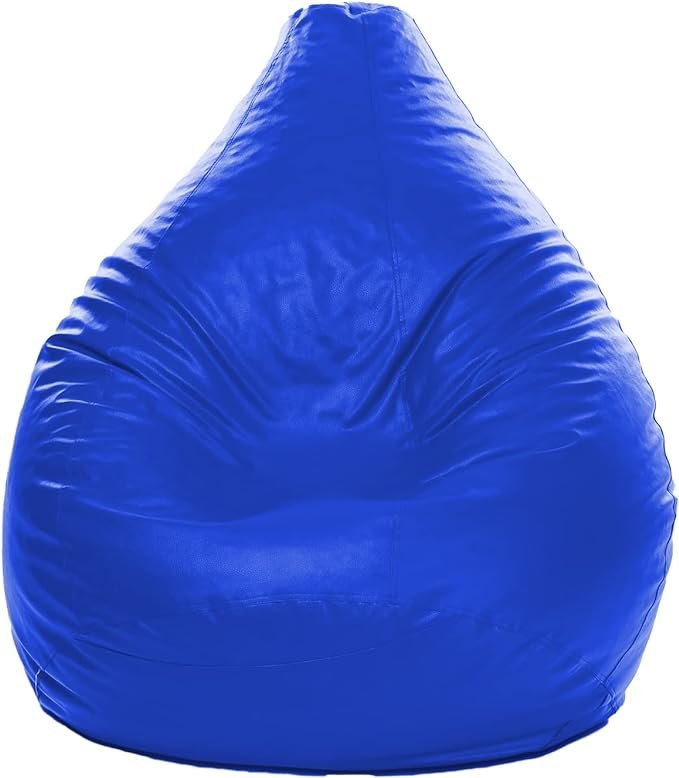 blue colored bean bag