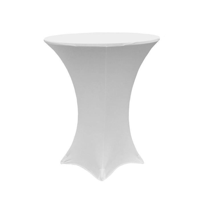 white covered cocktail table