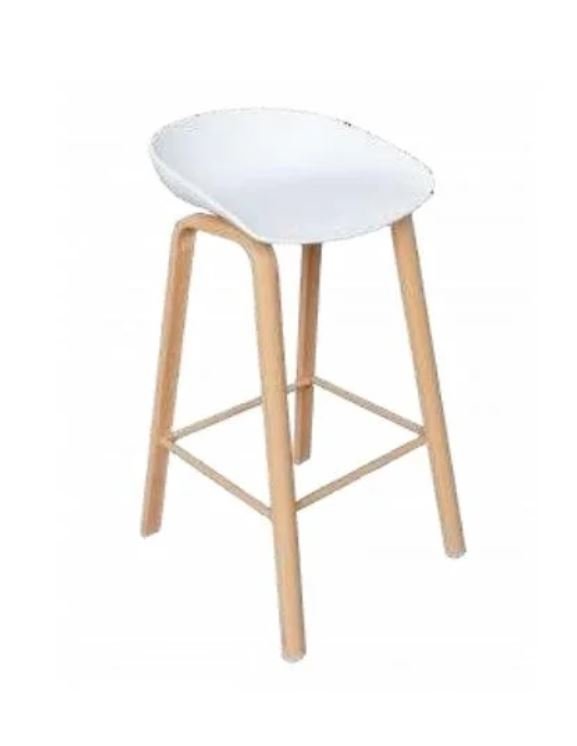 white cushioned cocktail stool