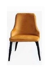 mustard color cushioned chair