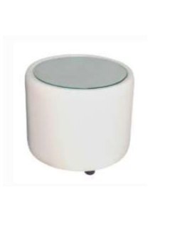 white cylindrical table