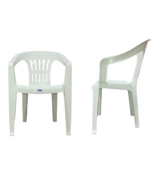 white plastic chairs