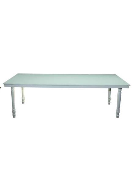 white rectangular table
