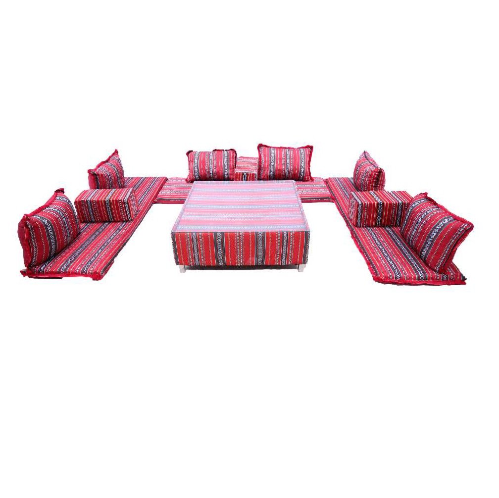 red colored majlis seating