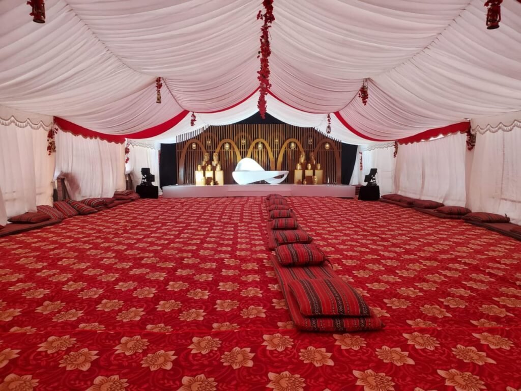 Outdoor AC tent rental in Dubai for events with air-conditioned comfort
