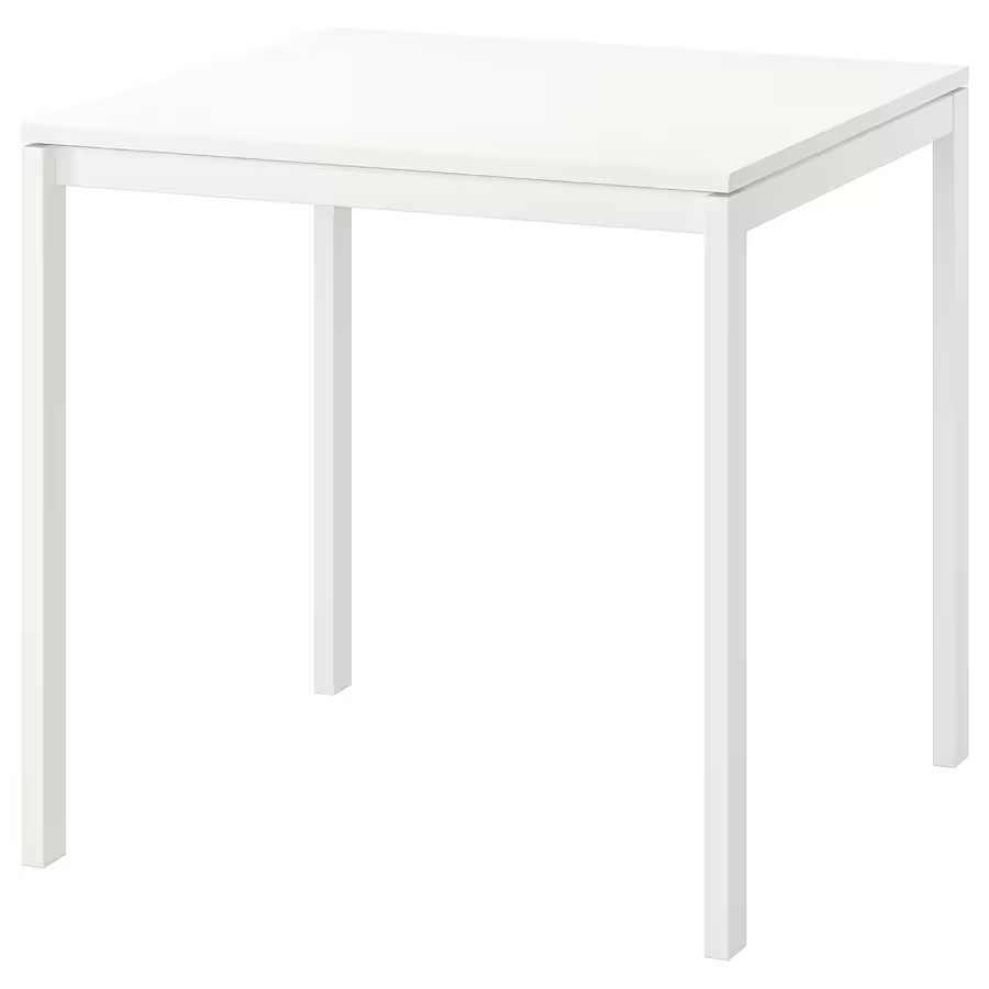 white color square table