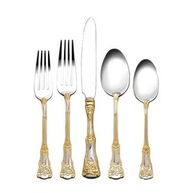 gold color cutlery