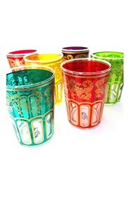 multicolor moroccan tea glass
