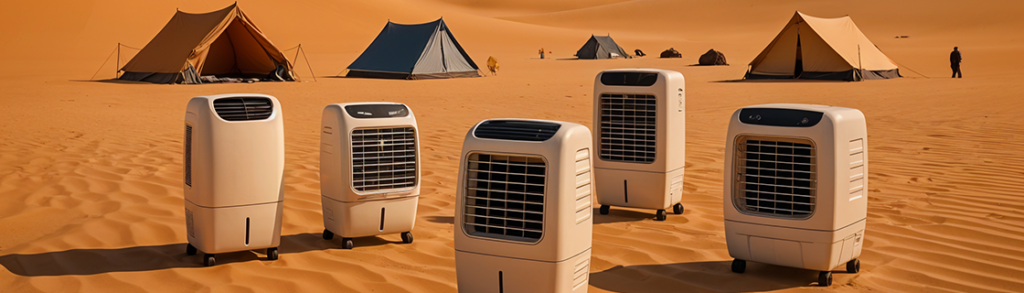 coolers standing in a desert